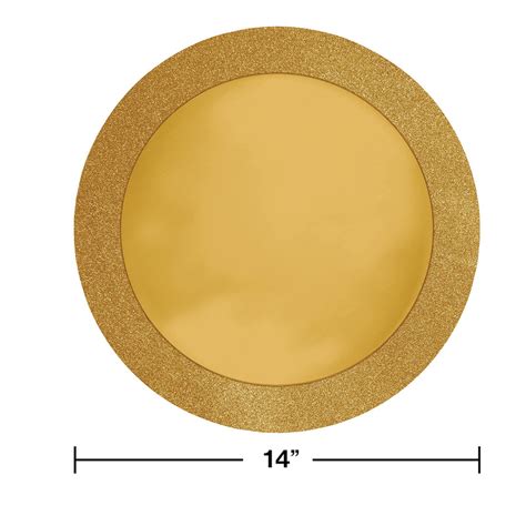 8-Count Glitz Round Placemats with Glitter Border, Gold