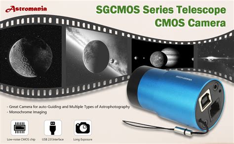 Astromania SGCMOS Series Telescope CMOS Camera - Great Camera for auto-Guiding and Multiple Types of Astrophotography - Monochrome Imaging