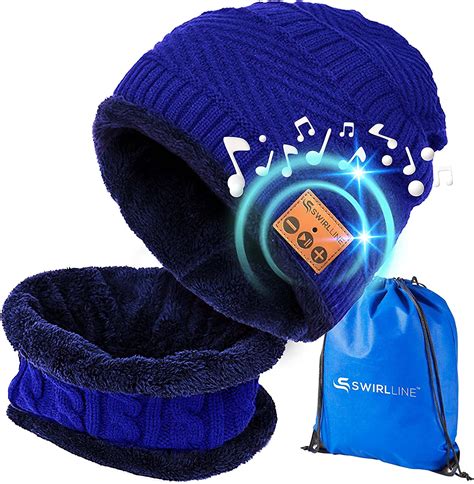 Bluetooth Beanie Wireless Hat with Scarf – Headphone Beanie Hat with Upgraded Bluetooth 5.0 - Wireless Beanie Bluetooth Hat for Women Men Teens - Warm Knitted Fleece Music Hat - Gorros con Bluetooth