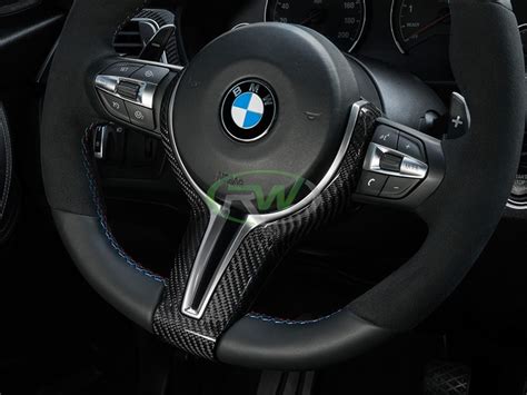 Flash Deals - 50% OFF Carbon Fiber Steering Wheel Trim Carbon Fiber Steering Wheel Cover With Chrome Trim for M2 M3 M4 M5 M6 F87 F80 F82