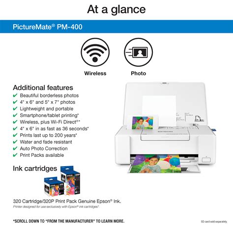 Super Sale 🛒 Epson PictureMate PM-400 Wireless Compact Color Photo Printer