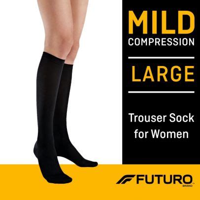Crazy Clearance Futuro Energizing Trouser Socks for Women, Mild Compression, Large, Black