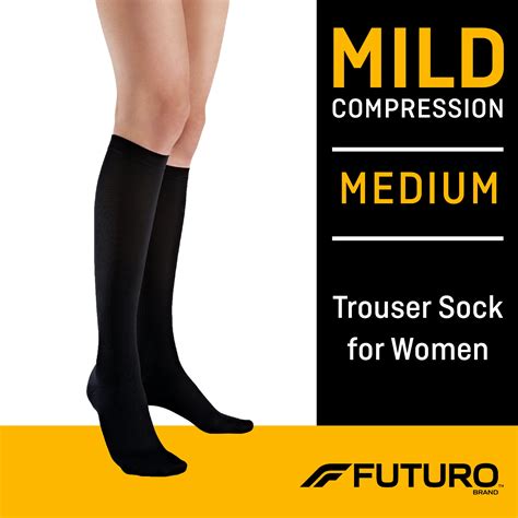 Crazy Clearance Futuro Energizing Trouser Socks for Women, Mild Compression, Large, Black