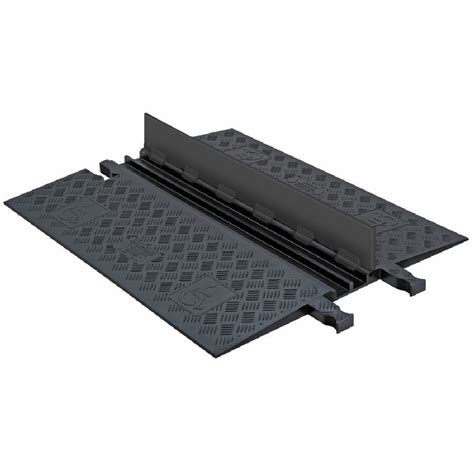 Guard Dog GD2X75-B/B Polyurethane Heavy Duty 2 Channel Low Profile Cable Protector with ADA Compliant Ramp, Black Lid with Black Ramp, 36" Length, 28.38" Width, 1.25" Height