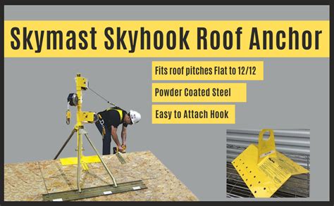 Guardian Fall Protection 00300 SH-00 Skymast Skyhook Roof Anchor Fits Flat Pitch Roof