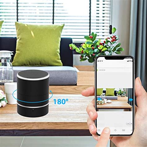 Hidden Camera Speaker - Spy Camera PTZ 180° Rotate 1080P WiFi HD Bluetooth Speakers Wireless Mini Camera Video Recorder Motion Detection Real-Time View Nanny Cam