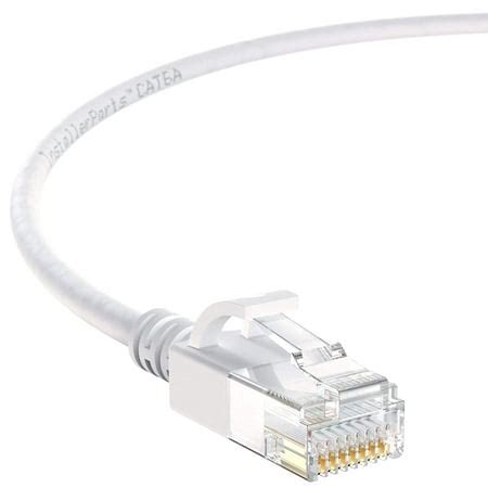 InstallerParts (10 Pack) Ethernet Cable CAT6A Cable UTP Booted 10 FT - White - Professional Series - 10Gigabit/Sec Network/High Speed Internet Cable, 550MHZ