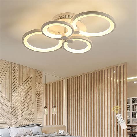 Exclusive Special Jaycomey Modern LED Ring Chandelier,46W White Chic Acrylic LED Pendant Light,Adjustable Chain Pendant Lighting for Bedroom Dining Living Room,Cool White/6000K