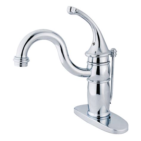 New Deal Kingston Brass KB1401GL Georgian Block Lavatory Faucet with ABS Pop-Up Drain, Polished Chrome