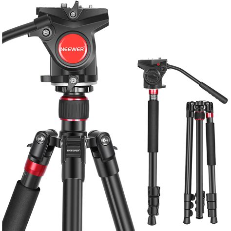 Neewer 2-in-1 Aluminum Alloy Camera Tripod Monopod 66 inches/168 Centimeters with 360 Degree Ball Head 1/4 inch QR Plate and Carry Bag for DSLRs Video Camcorders Load up to 26.5 pound/12 Kilogram