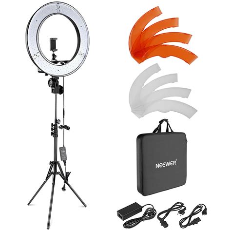 Neewer Ring Light Kit:18"/48cm Outer 55W 5500K Dimmable LED Ring Light, Light Stand, Carrying Bag for Camera,Smartphone,YouTube,TikTok,Self-Portrait Shooting, Black, Model:10088612