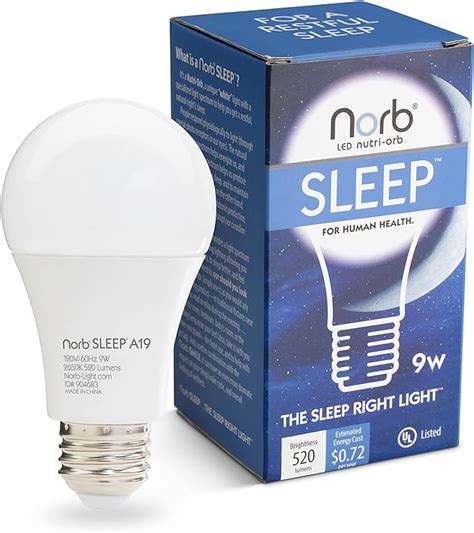 Best Deal Cheap 🛒 NorbSLEEP - Low-Blue Light Bulb for Bedtime and Evening, for Restful, Healthy Sleep for All Ages (Baby and Adults) (9W 1 Pack)