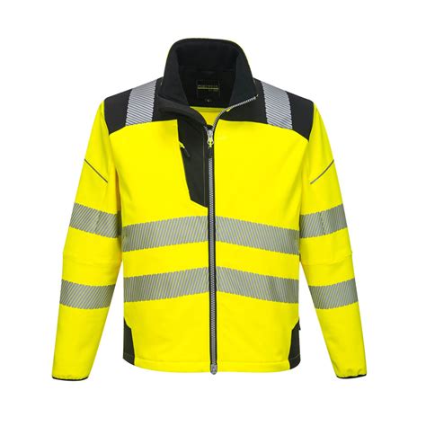 Portwest T402 Vision Reflective Hi-Vis Safety Softshell Waterproof Jacket ANSI