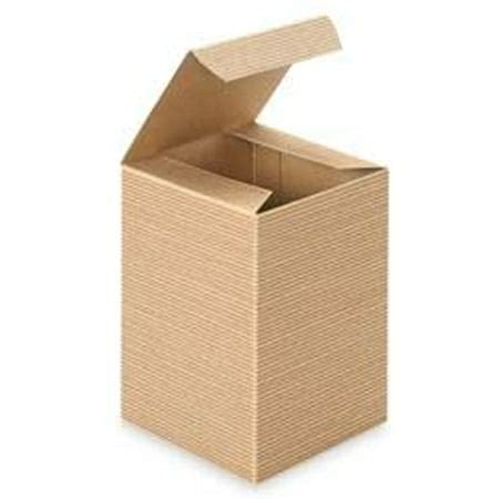 Buy 1 get 1 Preimer High Kraft Pinstripe Brown Treat Gift Boxes (4 in X 4 in X 6 in 10 Pack)