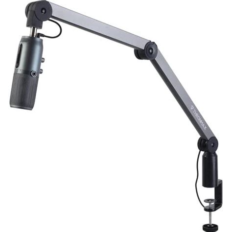 THRONMAX Caster Adjustable Microphone Boom Arm Stand, Made of Aluminium For Broadcasting Studio, youtubers, and TV Stations (Built in 11.5 Feet XLR Microphone cable)