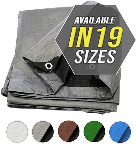 Tarp Cover 10X10 Silver/Black 2-Pack Extremely Heavy Duty 20 Mil Thick Material, Waterproof, Great for Tarpaulin Canopy Tent, Boat, RV Or Pool Cover!!! (10X10)