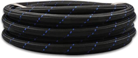 Exclusive Discount 50% Price Vibrant Performance 11980B Nylon Braided Flex Hose (20ft Roll of Black Blue ; AN Size: -10; Hose ID: 0.56";)